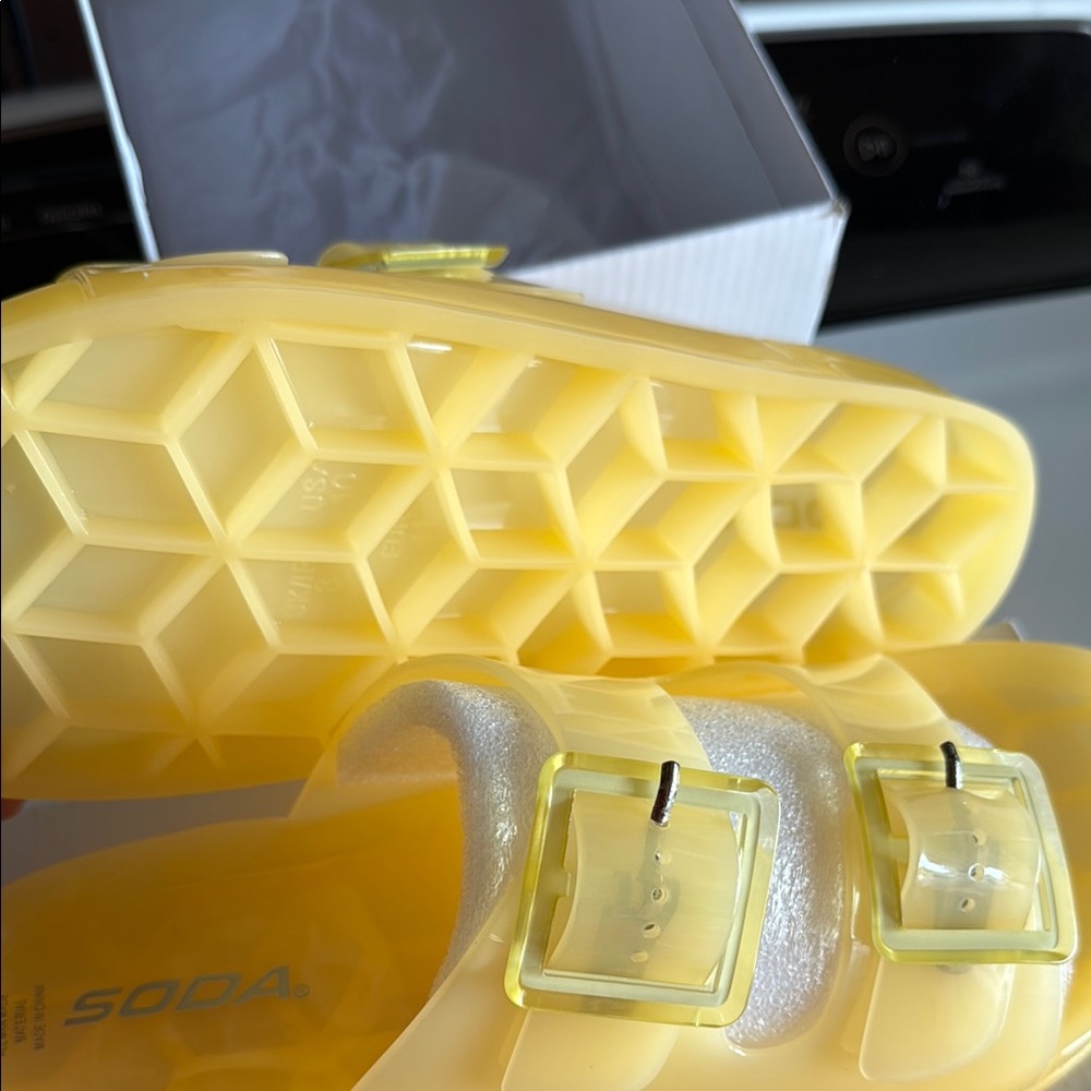 Soda Yellow Slide Sandals - Picture 4 of 4